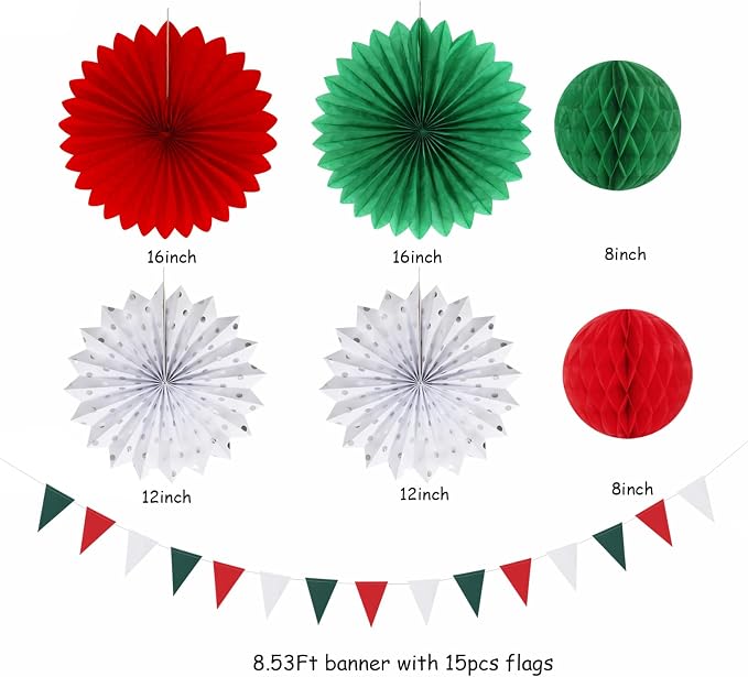 Red Green-White Christmas Party Decorations - Image 2