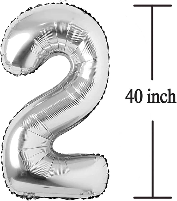 Silver 21 Number Balloons Big Giant Jumbo Large Number 21 Foil Mylar Balloons - Image 2