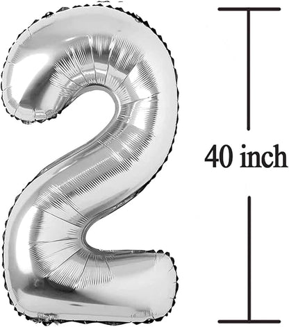 Silver 21 Number Balloons Big Giant Jumbo Large Number 21 Foil Mylar Balloons - Image 2