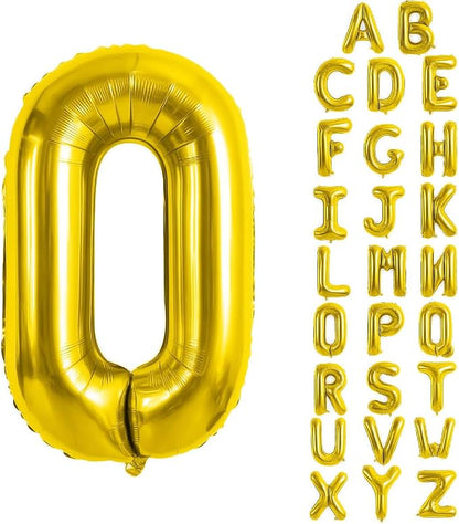 Gold Letter Balloons 40 Inch Large Letter O Balloon Aluminum | Foil Mylar Big by YUNSHANGMO