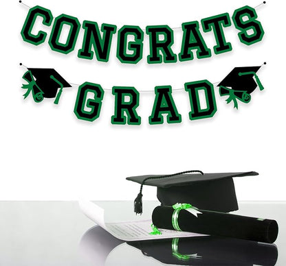 Congrats Grad Banner Graduation Party Banner Decoration Hanging Garland High - Image 3