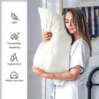 Mulberry Silk Pillow Cases for Hair and Skin Queen Size Silk Pillowcase with Zipper Soft Breathable Smooth Cooling Satin Silk Pillow Covers for Sleeping (Ivory,20"X 30",1Pcs)