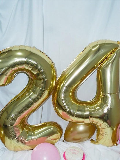 Light Gold Number 4 Balloon 40 inch, Balloon numbers party supplies, deco photo - Image 5