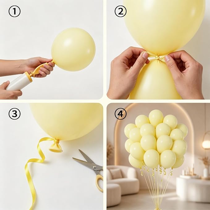 40pcs Pastel Yellow Balloons 12 Inch, Matte Light Lemon Yellow Balloons | Latex - Image 3