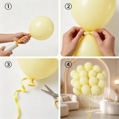 40pcs Pastel Yellow Balloons 12 Inch, Matte Light Lemon Yellow Balloons | Latex - Image 3