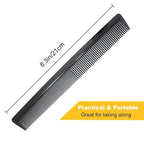 Avenoir Carbon Fiber Cutting Comb - Professional 8.3" Anti-Static Heat Resistant Fine and Wide Tooth Comb for All Hair Types, 2 Pack