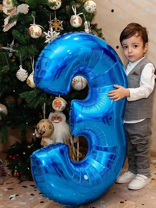 Blue Birthday Balloons for Men 5 Number Balloons 40 Inch | Mix & Match Numbers - Image 4
