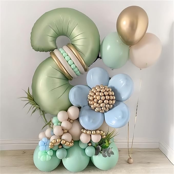 25th Birthday Balloons Sage Green - Image 4
