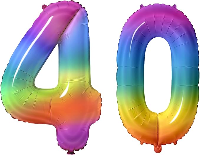 Number 40 Balloons for 40th Birthday Party Decorations, 0-100 Large No.40 by Joycard