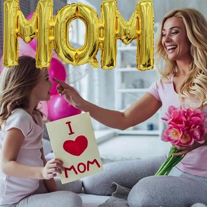 Letter Balloons Golden Mom Balloons Mother's Day Balloon Conjoined Mom Foil - Image 4