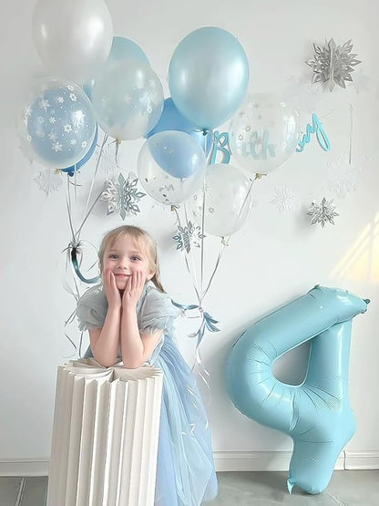 40 Inch Matte Blue 2 Number Balloons Light Blue Number 2 Foil Balloon Mylar - Image 6