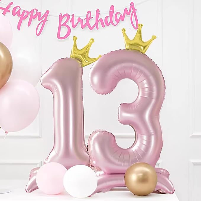 Crown Pink Number 3 Balloon - Image 3