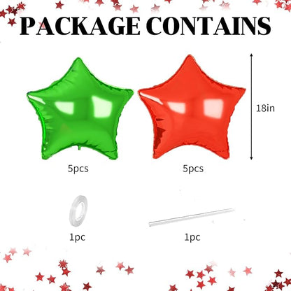 Star Foil Balloons, 18 Inches Christmas Star Balloons - Image 2