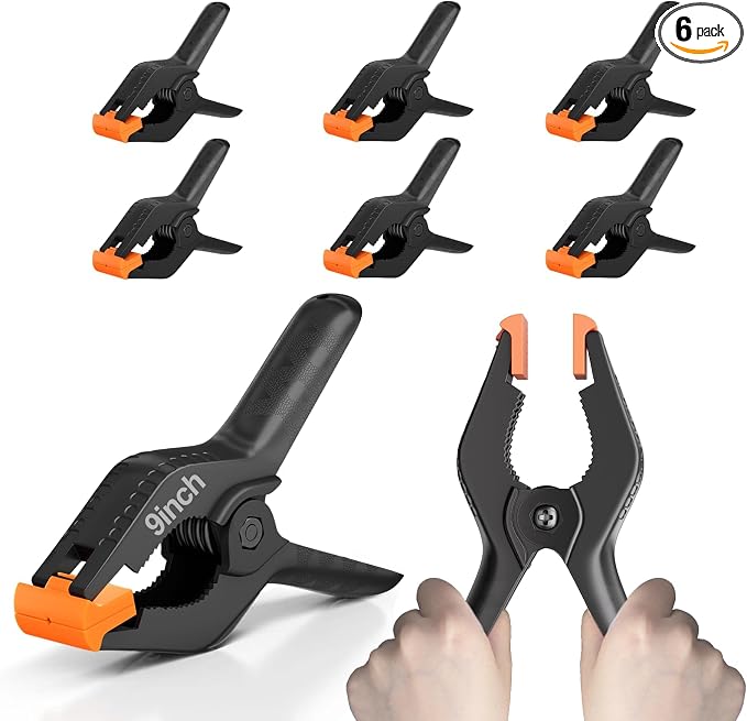 EMART 6 Pack Heavy Duty Spring Clamps, 9 inch Plastic Photo Booth Backdrop by EMART