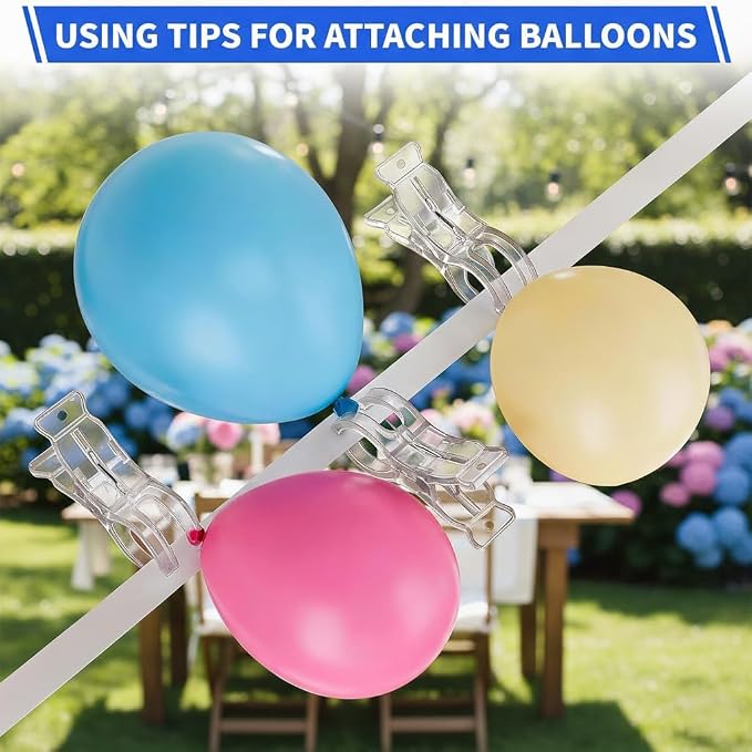 12 Pack Large Balloon Arch Clips, Transparent Spring Clamps - Image 7