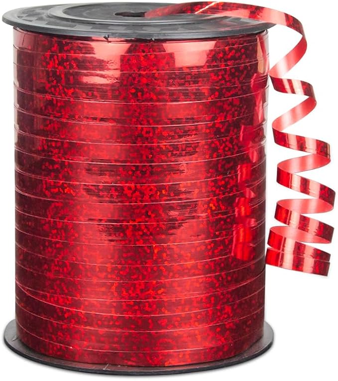 Premium Red Shiny Curling Shiny Ribbon, 1/5" Wide x 500 Yards Christmas Curling by KMERLIFE