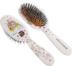Rock & Ruddle Natural Mixed Boar Bristle Hair Brush for Women and Kids (Small/Travel Size, 17.5cm) - Perfect for Wet or Dry Hair, Detangling Smoothing Blowdrying - Made in UK - Unicorns Design