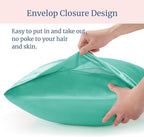 BEDELITE Satin Pillowcase for Hair and Skin, Super Soft and Cooling Similar to Silk Pillow Cases 2 Pack with Envelope Closure, Gift for Women Men(20"x30" Queen Size, Turquoise)