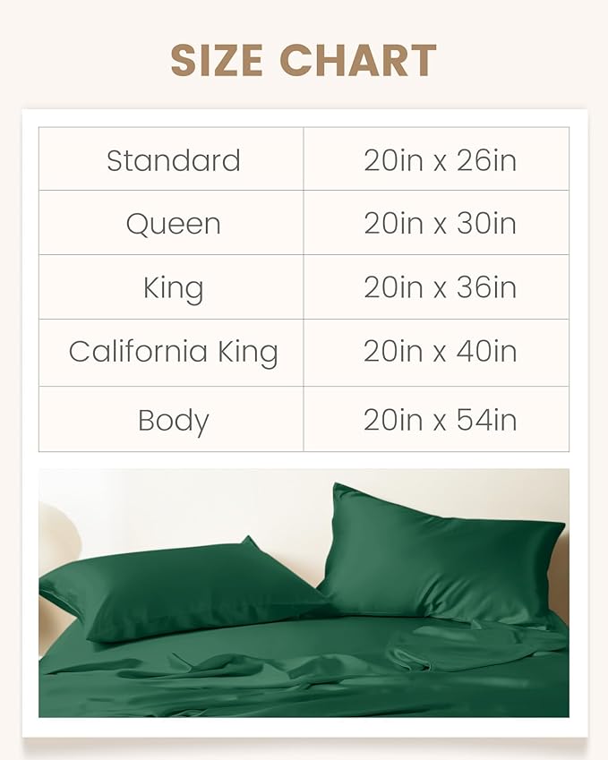 THXSILK 100% Mulberry Silk Pillowcase for Hair and Skin Heath, Best Gift Choice, Grade 6A+ Silk Both Sides, Hypoallergenic Pillow Cover with Zipper, 1pc (King 20"x36", Emerald Green)