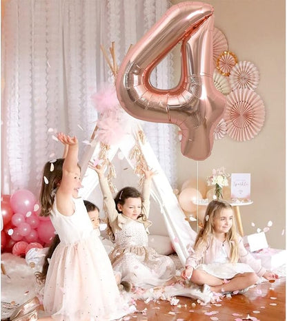 TONIFUL 40 Inch Rose Gold Large Numbers Balloons 0-9, Number 4 Digital 4 Helium - Image 5
