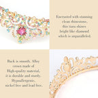 Didder Gold Multicolor Rhinestone Tiaras and Crowns for Women and Girls - Elegant Princess Crowns for Bridal, Wedding, Prom and Birthday Parties