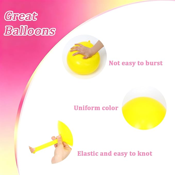 60pcs Pink and Yellow Balloons 12inch - Image 3