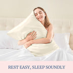 BEDELITE Satin Pillowcase for Hair and Skin, Super Soft Similar to Silk Pillow Cases 4 Pack with Envelope Closure, Cooling Pillowcases for Women Men (20"x30" Queen Size, Beige)