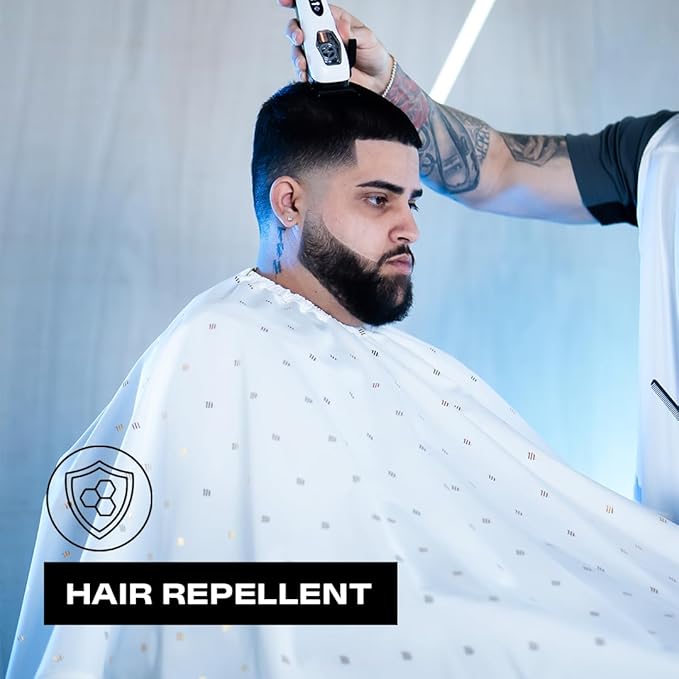 Barber Strong The Barber Cape Haircut Cover for Men, Hair Repelling and Static-Reducing Material, Water Resistant Fabric