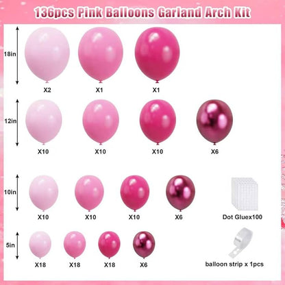 YMSZ Pink Balloon Garland Arch Kit, Baby Shower, Valentine's Day Party - Image 3