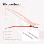 AIMIKE 4pcs Hair Clips for Styling Sectioning, No Crease Duck Billed Hair Clips with Silicone Band, Hair Styling Clips, Salon and Home Hair Cutting Clips for Hairdresser