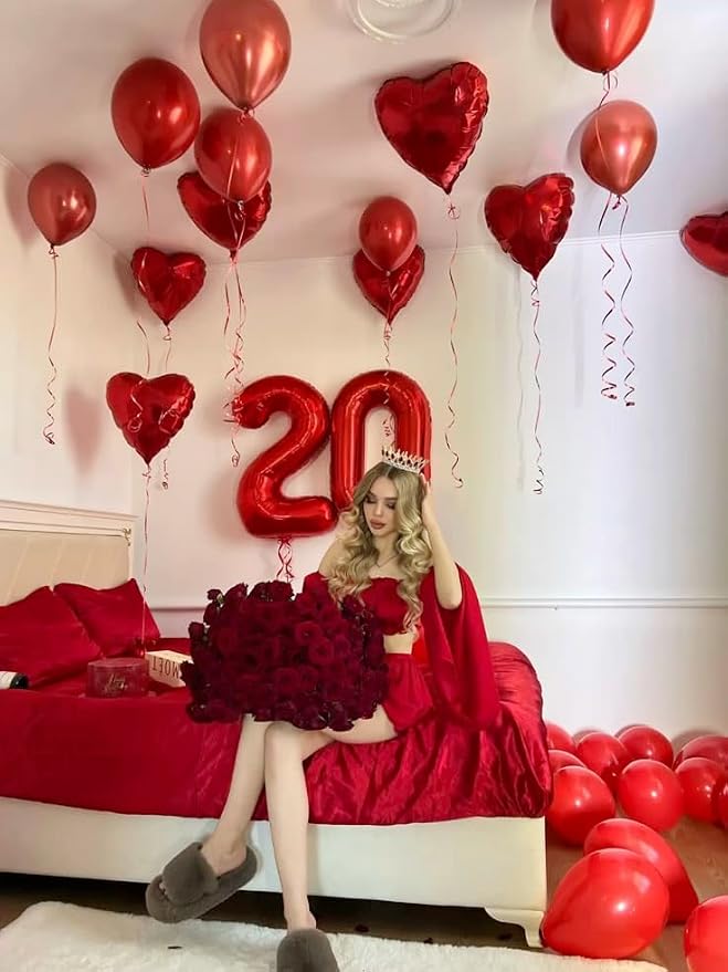 Numbers 30 Balloon 40Inch Red Balloons - Image 4