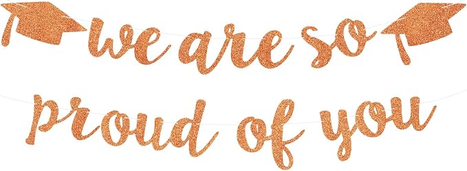 2026 Graduation Decorations Pre-Strung Blingbling We Are So Proud of You Banner by Unknown