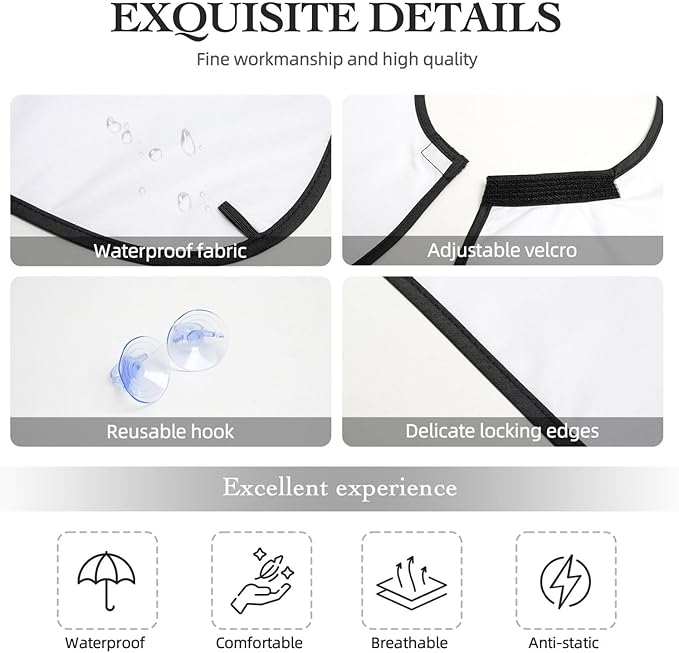 Beard Bib with 3 Suction Cups, Non-Stick Waterproof Hair Catcher Apron, Men's Shaving Essential for Grooming, Cool Baseball Shave Bib