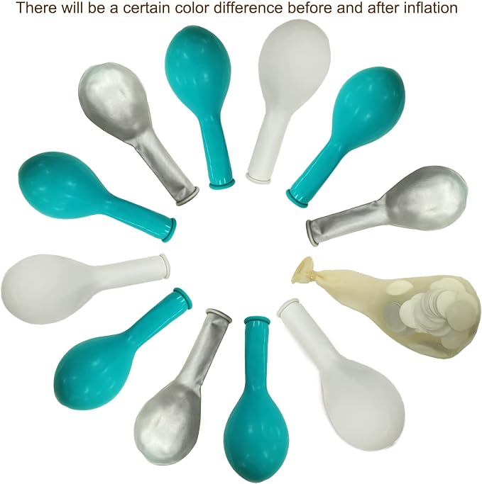 Teal Blue Silver Balloons - Image 7