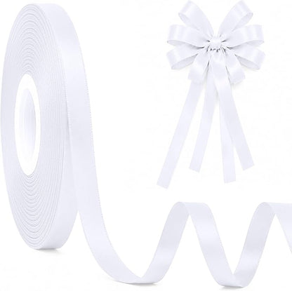 30Yards Thin White Ribbon 3/8In by Fullive