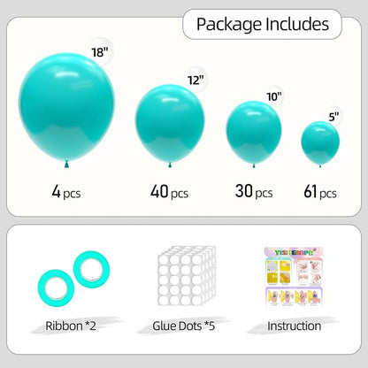 Teal Balloons Different Sizes 135pcs 18 12 10 5 Inch Turquoise Balloons Arch - Image 2