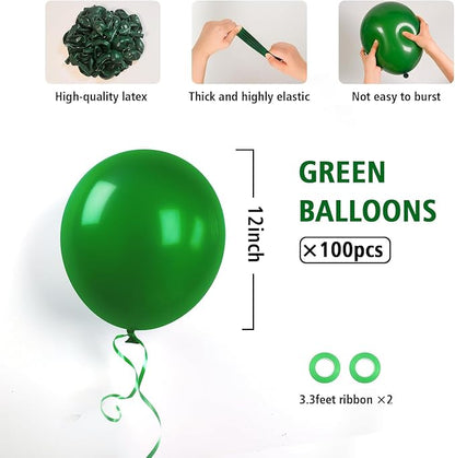 100pcs 12inch Green Balloons - Image 2