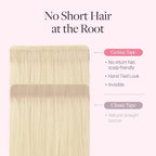 GOO GOO Genius Tape in Hair Extensions, Hand Tied Tape Weft, 60A Platinum Blonde, 20inch 50g 20pcs, Remy Human Hair, Seamless Invisible Tape, Natural Blend, Lightweight