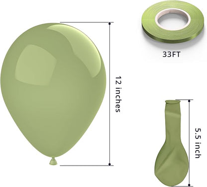 KBZVNAF Sage Green Latex Party Balloons 50 Pack 12 inch | Olive Green Helium - Image 2