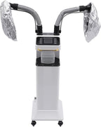 DNYSYSJ Salon Hair Steamer, White Nano Mist Hair Steamer Multi-Functional Nano Hair Color Processor Two Caps Hair Oil Machine, 650W Vertical Hair Steamer for Hair Salon Deep Hair Care Repair, Basics