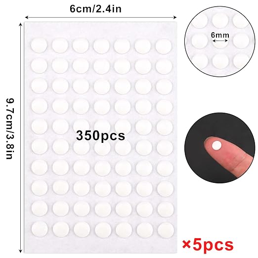 350 Pcs Double Sided Adhesive Dots - 6mm Clear Removable Putty | Acrylic No - Image 2