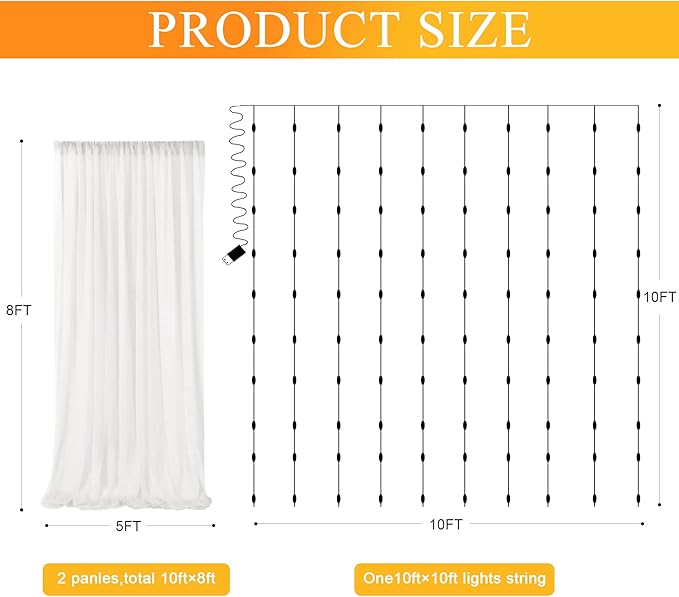 Fomcet Tulle Backdrop Curtains - Image 2