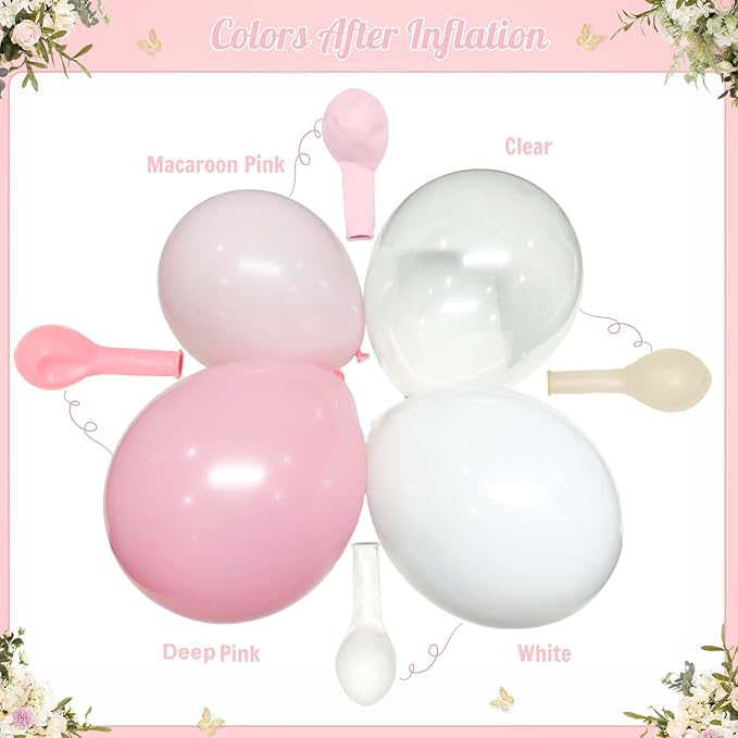 Light Pink Balloon Arch Kit, Baby Pink White Balloon Garland Kit | 126Pcs - Image 7