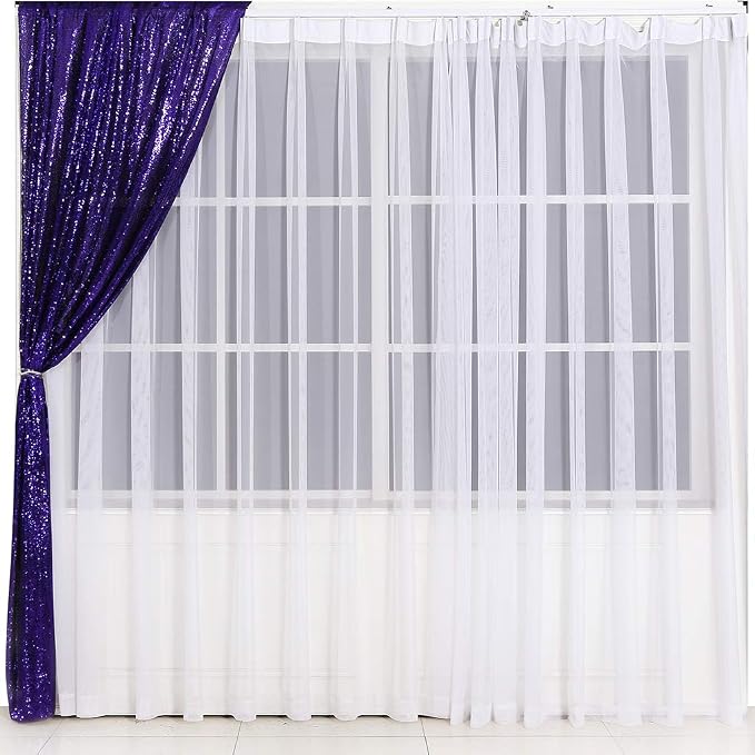 Eternal Beauty Purple 3mm Sequin Backdrop 2x8 Ft 2 Pack Wedding | Dense Sparkle - Image 7