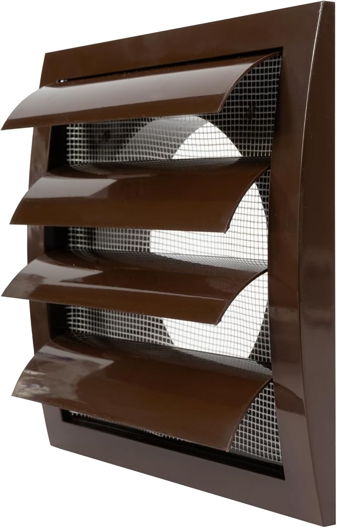 Repa Market 5 Inch Brown Dryer Vent Hood/Duct Cover for Walls or Ducting/ABS Plastic Grille with Flaps & Insect Screen/Exhaust and Dryer Vent Covers for Indoor & Outdoor Use