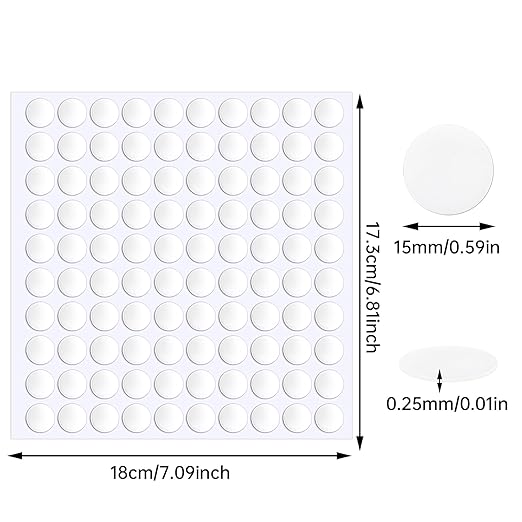JANYUN 1500 Pcs Sticky Dots 15 mm Round Putty Clear Double Sided Tape | Glue No - Image 2