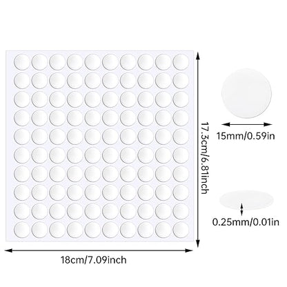 JANYUN 1500 Pcs Sticky Dots 15 mm Round Putty Clear Double Sided Tape | Glue No - Image 2