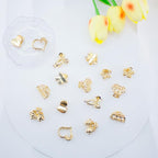 16Pcs Mini Hair Claw Clips, Gold Silver Small Metal Bangs Claw Clips Jaw Clamps for Long Thin Hair, Tiny Cute Flower Barrettes for Women(Gold)