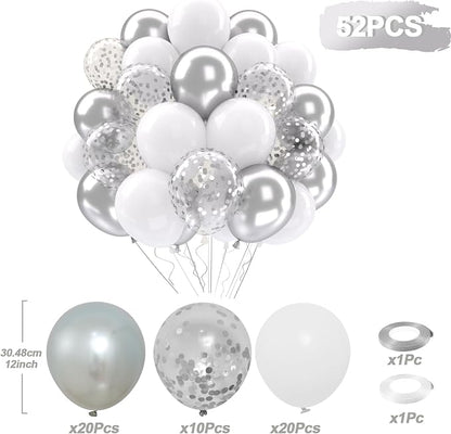 Patimate White and Silver Balloons Set - Image 4