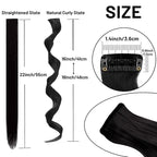 16 Pcs Colored Hair Extensions Curly Wavy Clip in Synthetic Hair Extensions,Colorful Party Highlights Hairpiece Streak for Girls Women Kids Christmas New Year Cosplay Favors Gift(Black)